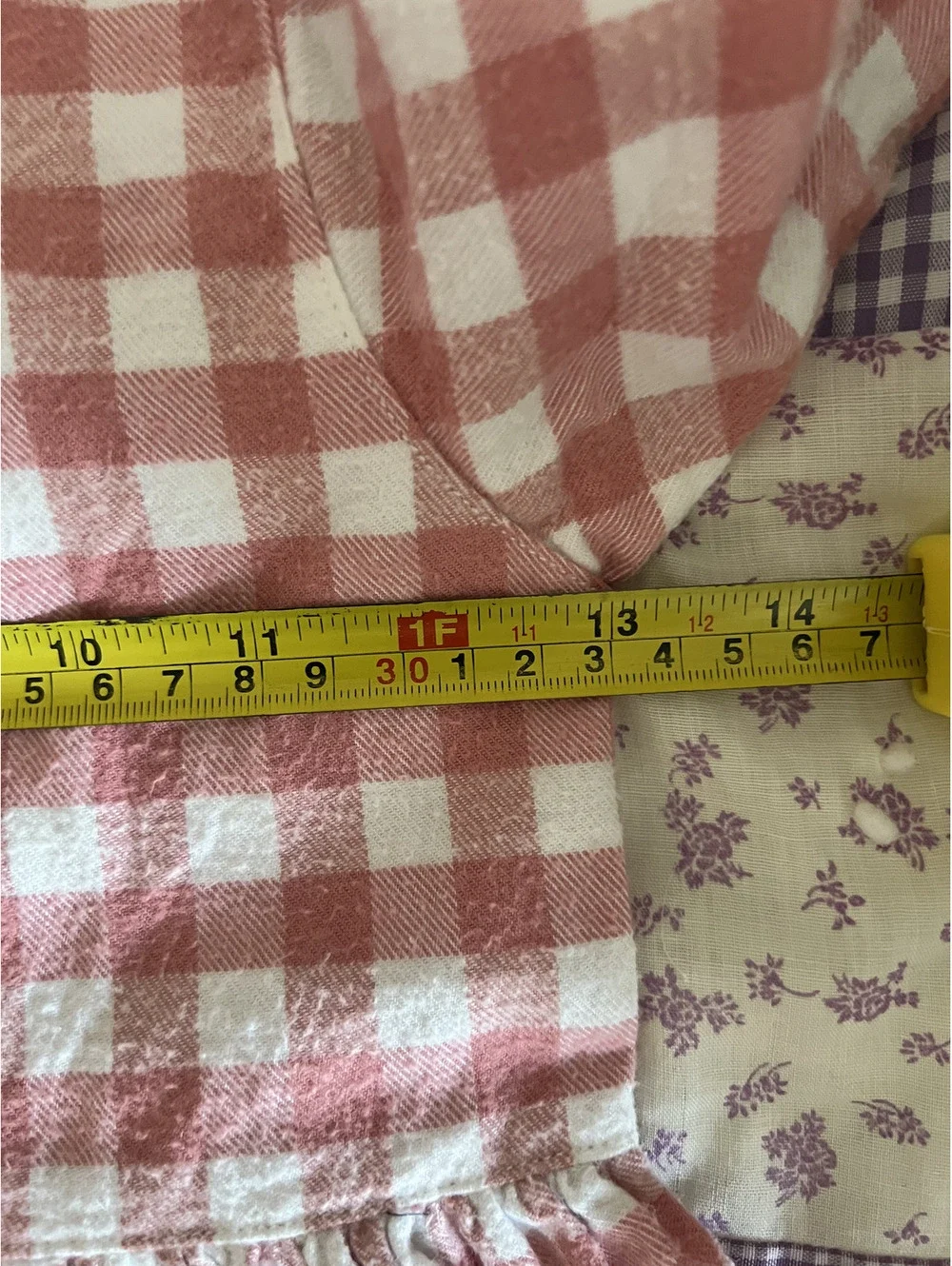 Vintage 90s Baby Gap Pink White Flannel Button Front Long Sleeve Dress